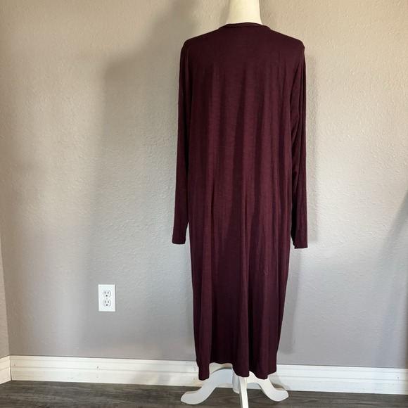 Torrid Womens Size 3X Maroon Super Soft Knit Duster Open Front Cardigan Sweater - Picture 3 of 10